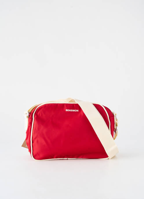Sac fermeture zippée rouge BENSIMON unisexe