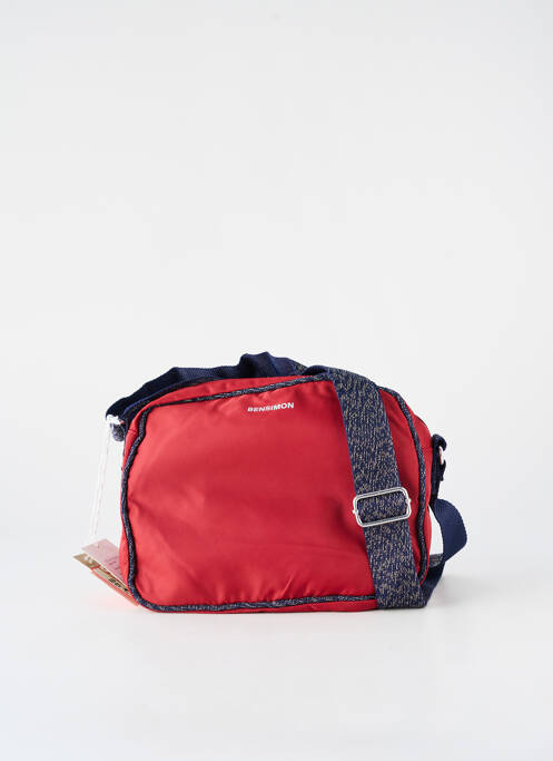 Sac fermeture zippée rouge BENSIMON unisexe