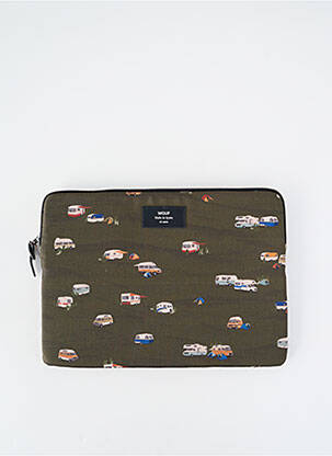 Pochette coutures renforcées vert WOUF unisexe