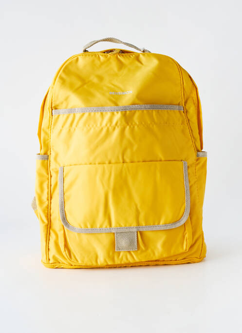 Sac à dos effet matière satinée jaune BENSIMON femme