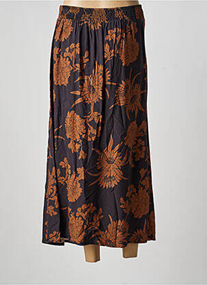 Jupe longue imprimé fantaisie marron ANGE femme