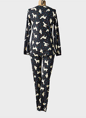 Pyjama coupe cintrée noir REBELLE BY PASTUNETTE femme