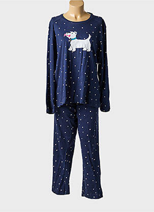 Pyjama col rond bleu REBELLE femme