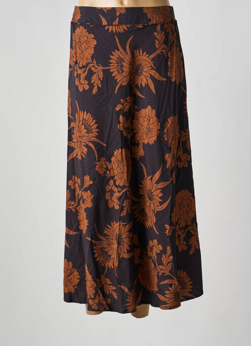 Jupe longue imprimé fantaisie marron ANGE femme