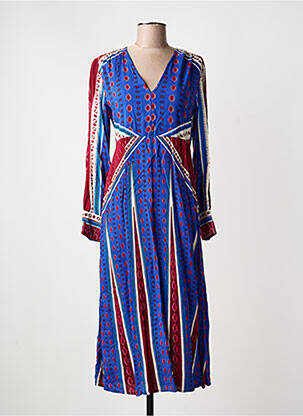 Robe longue manches longues manches longues bleu AN' GE femme
