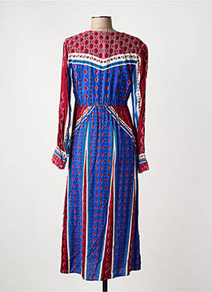 Robe longue manches longues manches longues bleu AN' GE femme