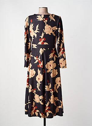 Robe mi-longue imprimé fleurs manches longues noir SWEET MISS femme