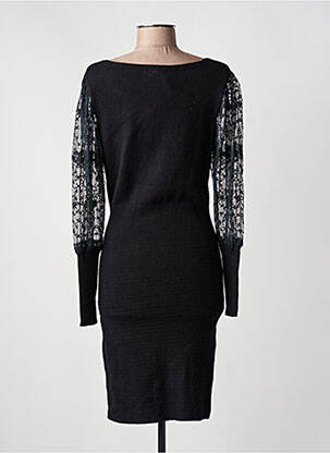 Robe mi-longue manches longues manches longues noir EXQUISS'S femme