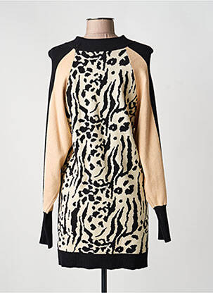 Robe pull resserrée sur le bas manches longues beige BISOU'S PROJECT femme