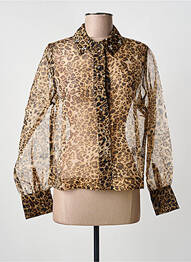 Chemisier tissage crêpe manches longues beige AN' GE femme