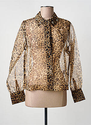 Chemisier tissage crêpe manches longues beige AN' GE femme