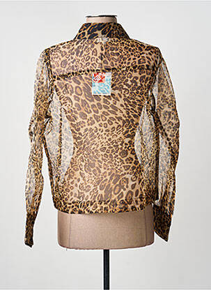 Chemisier tissage crêpe manches longues beige AN' GE femme