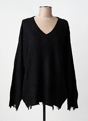 Pull col v manches longues noir 2W PARIS femme