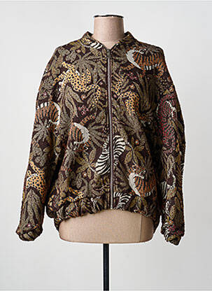 Blouson col v vert LOVIKA femme