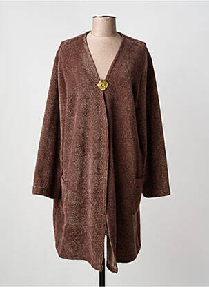 Gilet manches longues stretch marron 2 W PARIS femme