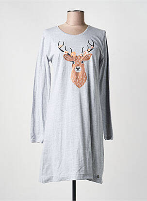 Chemise de nuit sérigraphie gris REBELLE BY PASTUNETTE femme