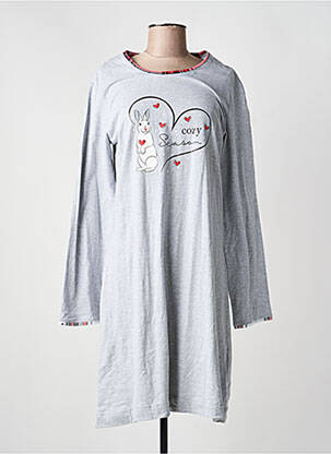 Chemise de nuit sérigraphie gris REBELLE BY PASTUNETTE femme