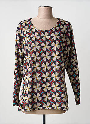 Pull tissage chiné manches longues rouge NIKI MODE femme