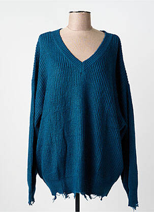 Pull col v manches longues vert 2W PARIS femme