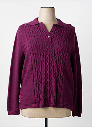 Pull stretch manches longues violet ELEANE femme