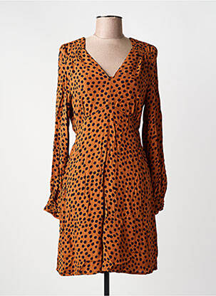 Robe courte manches longues manches longues orange AN' GE femme