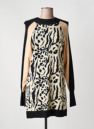 Robe pull col rond manches longues beige BISOU'S PROJECT femme