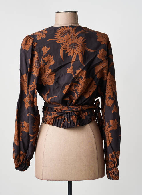 Blouse tissage popeline manches longues noir AN' GE femme