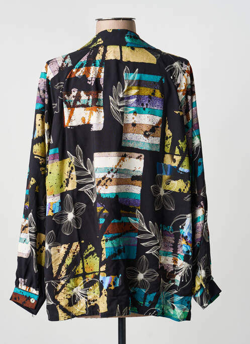 Blouse tissage popeline manches longues noir HALOGENE femme