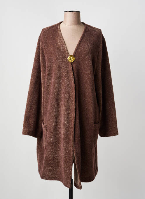 Gilet manches longues stretch marron 2 W PARIS femme