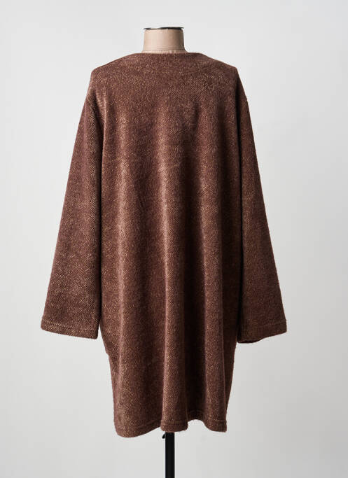 Gilet manches longues stretch marron 2 W PARIS femme