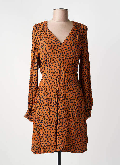 Robe courte manches longues manches longues orange AN' GE femme