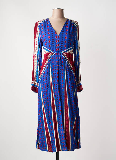 Robe longue manches longues manches longues bleu AN' GE femme