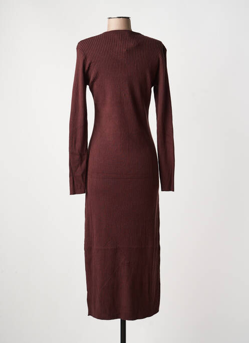 Robe longue manches longues manches longues marron AN' GE femme