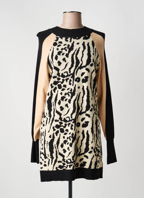 Robe pull col rond manches longues beige BISOU'S PROJECT femme