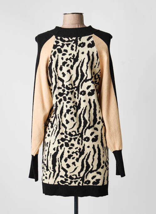 Robe pull col rond manches longues beige BISOU'S PROJECT femme