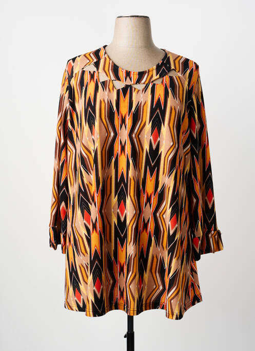 Top stretch manches longues jaune 2W PARIS femme