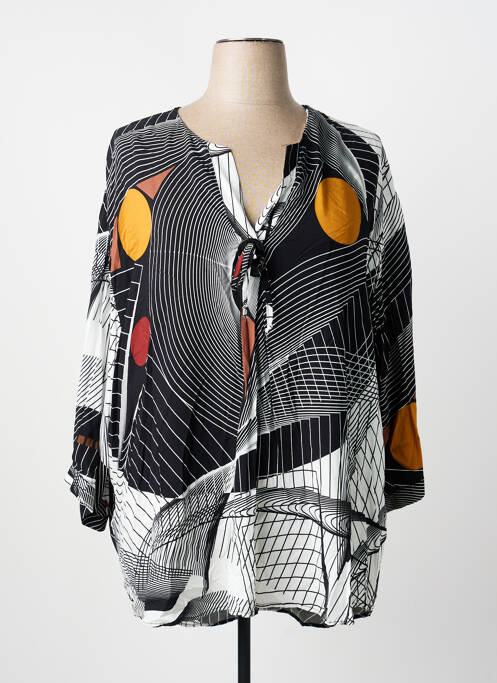 Tunique manches longues imprimé fantaisie noir JEAN MARC PHILIPPE femme