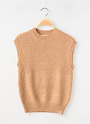 Pull resserrée sur le bas sans manche beige GARCIA fille