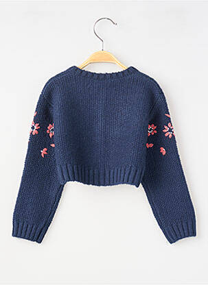 Gilet manches longues maille tricot bleu BOBOLI fille