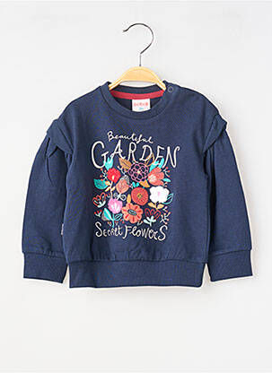 Sweat-shirt manches courtes et longues superposées manches longues bleu BOBOLI fille
