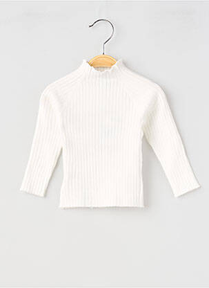 Pull stretch manches longues blanc MAYORAL fille