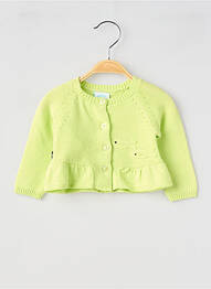 Gilet manches longues maille souple et aérée vert BOBOLI fille