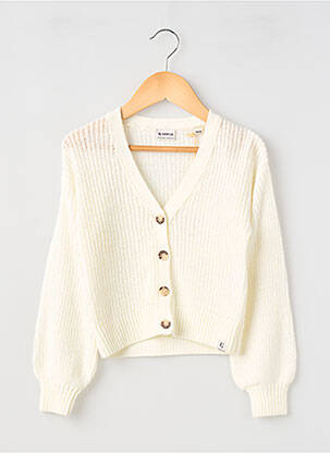 Gilet manches longues col v beige GARCIA fille