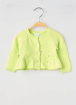 Gilet manches longues maille souple et aérée vert BOBOLI fille