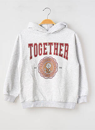 Sweat-shirt à capuche stretch manches longues gris GARCIA fille