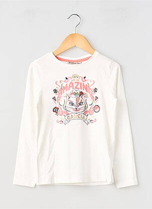 T-shirt coupe cintrée manches longues blanc GARCIA fille