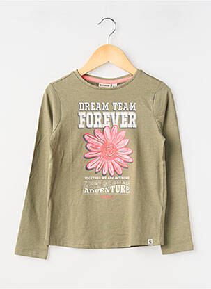 T-shirt coupe cintrée manches longues vert GARCIA fille