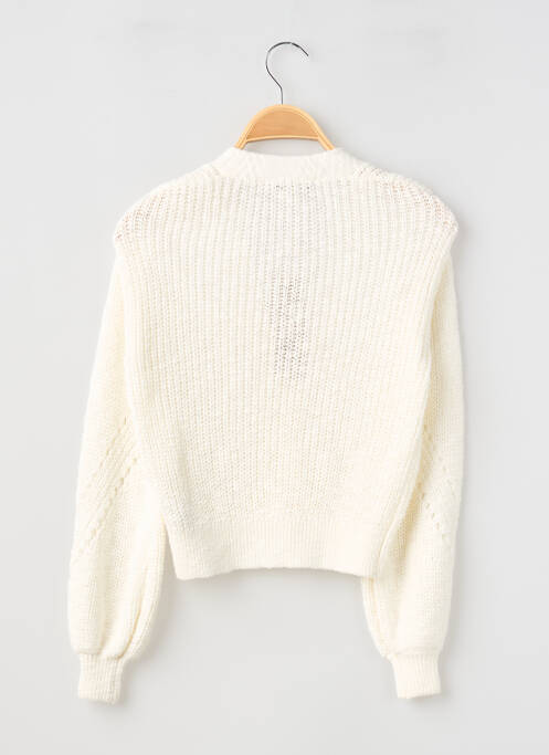 Gilet manches longues resserrée sur le bas blanc GARCIA fille