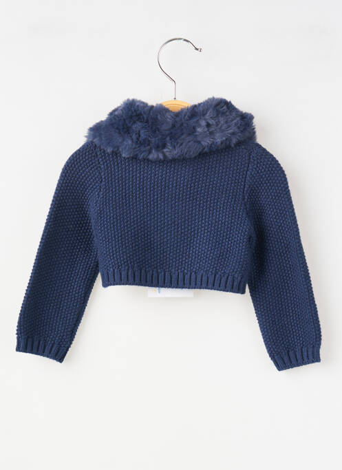 Gilet manches longues maille torsadée bleu BOBOLI fille