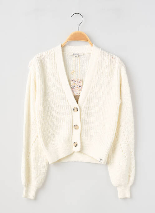 Gilet manches longues col v blanc GARCIA fille